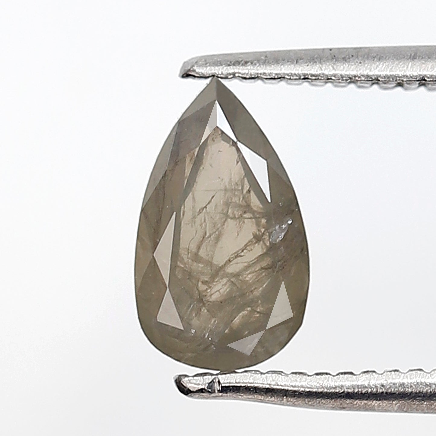 1.03 CT 8 MM Natural Loose Pear Shape Salt and Pepper Diamond Greenish Grey Color Diamond