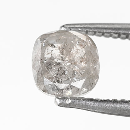 0.95 CT Cushion Shape Salt and Pepper 5 MM Icy Grey Color Loose Natural Diamond For Wedding Ring