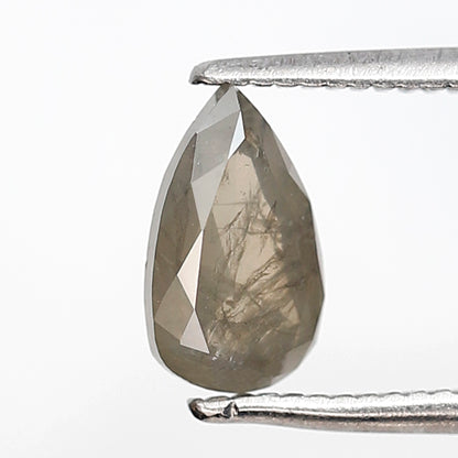 1.03 CT 8 MM Natural Loose Pear Shape Salt and Pepper Diamond Greenish Grey Color Diamond