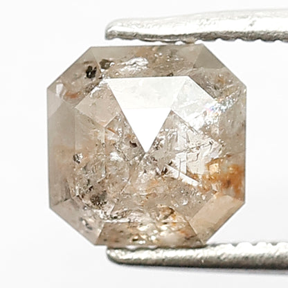1.58 Ct Square Shape Rustic Diamond | 6.4 mm Natural Yellowish Gray Loose Diamond for Ring