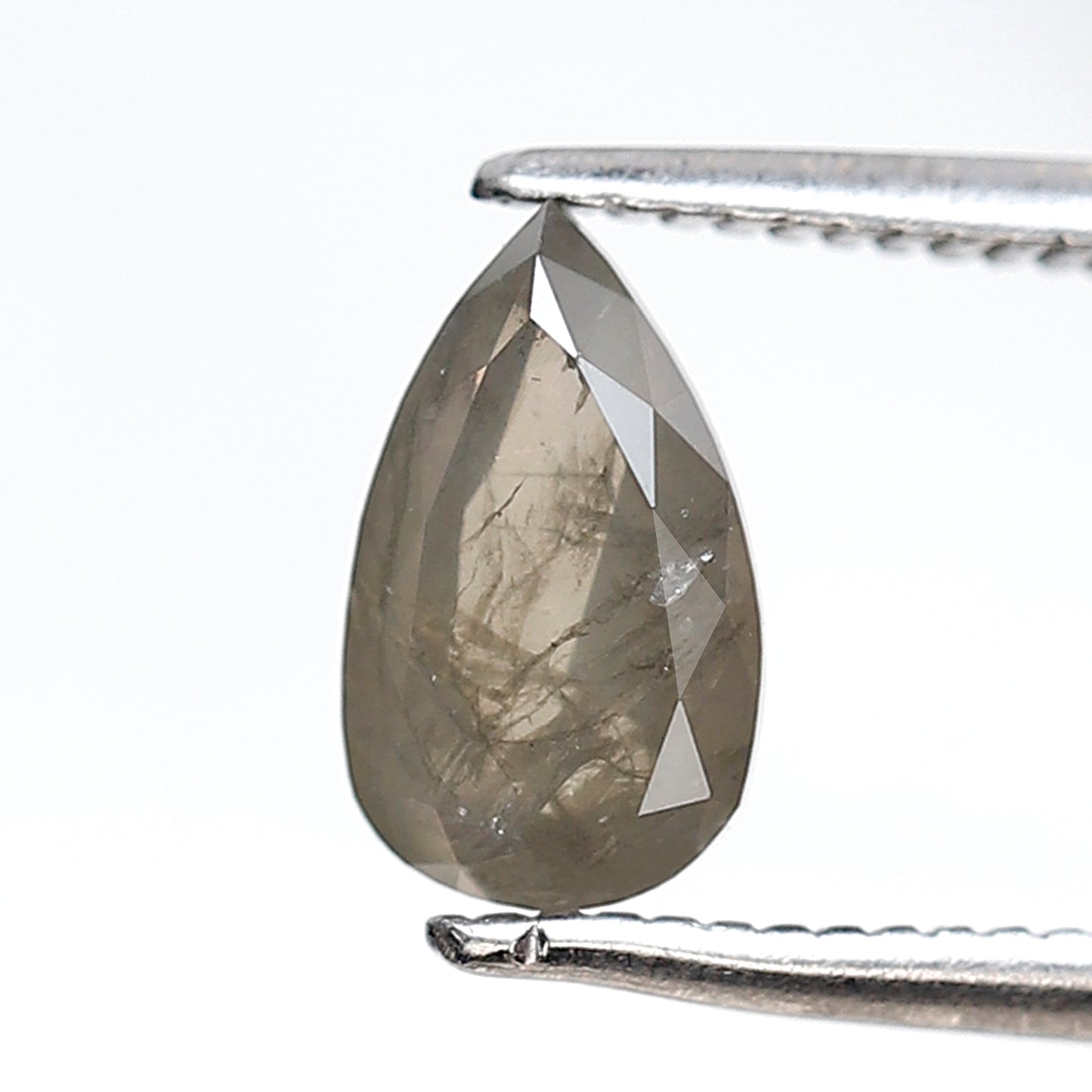 1.03 CT 8 MM Natural Loose Pear Shape Salt and Pepper Diamond Greenish Grey Color Diamond