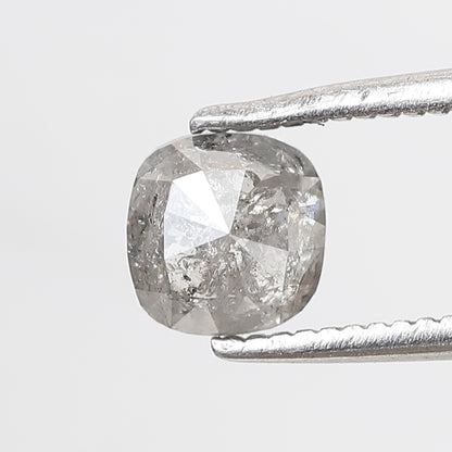 0.95 CT Cushion Shape Salt and Pepper 5 MM Icy Grey Color Loose Natural Diamond For Wedding Ring
