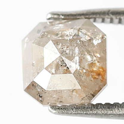1.58 Ct Square Shape Rustic Diamond | 6.4 mm Natural Yellowish Gray Loose Diamond for Ring
