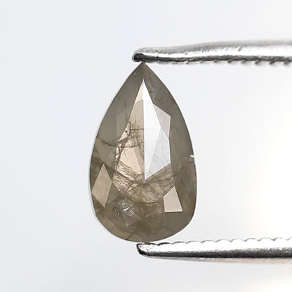 1.03 CT 8 MM Natural Loose Pear Shape Salt and Pepper Diamond Greenish Grey Color Diamond