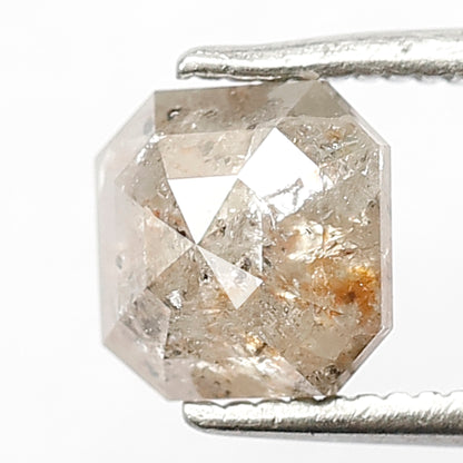 1.58 Ct Square Shape Rustic Diamond | 6.4 mm Natural Yellowish Gray Loose Diamond for Ring