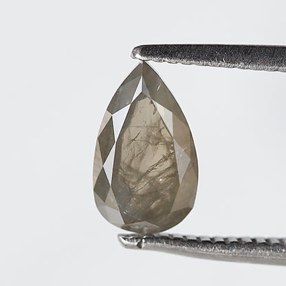 1.03 CT 8 MM Natural Loose Pear Shape Salt and Pepper Diamond Greenish Grey Color Diamond