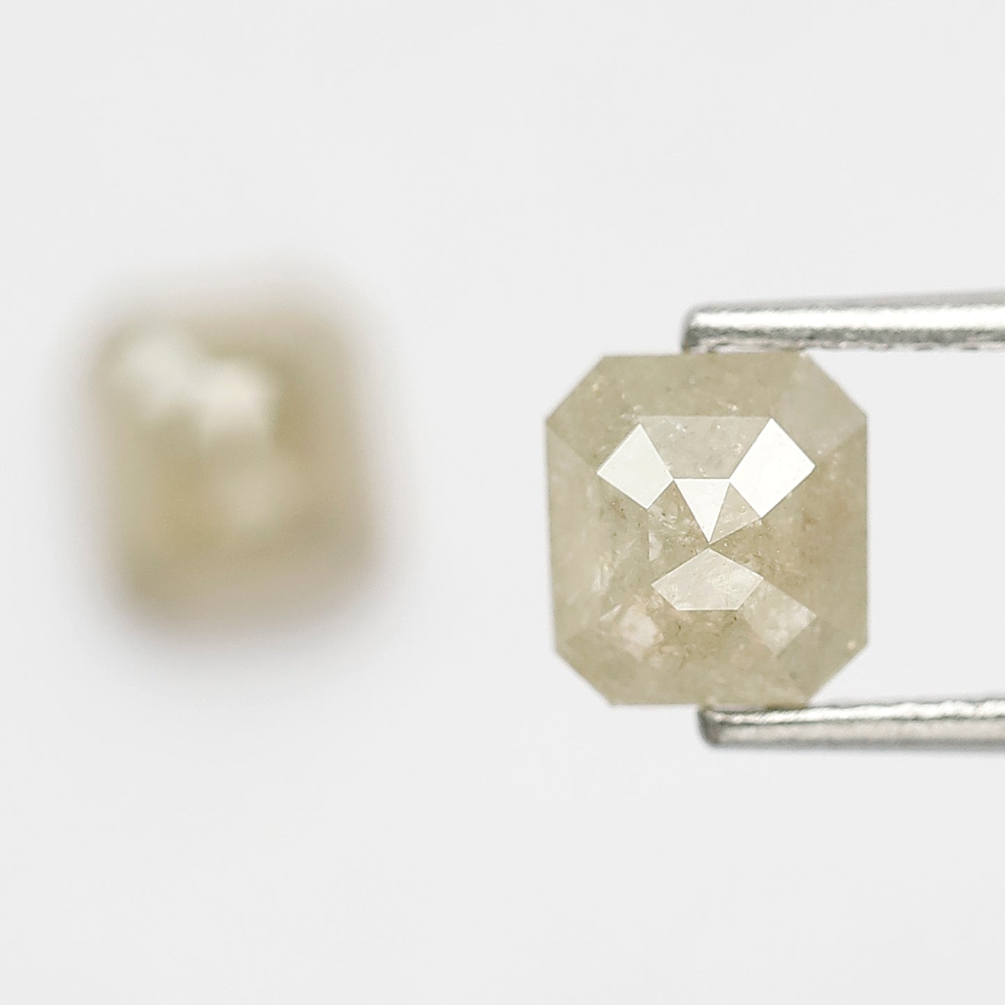 2.03 Ct Emerald Cut Diamond Pair | Natural Greenish Yellow Rustic Conflict Free Loose Diamonds