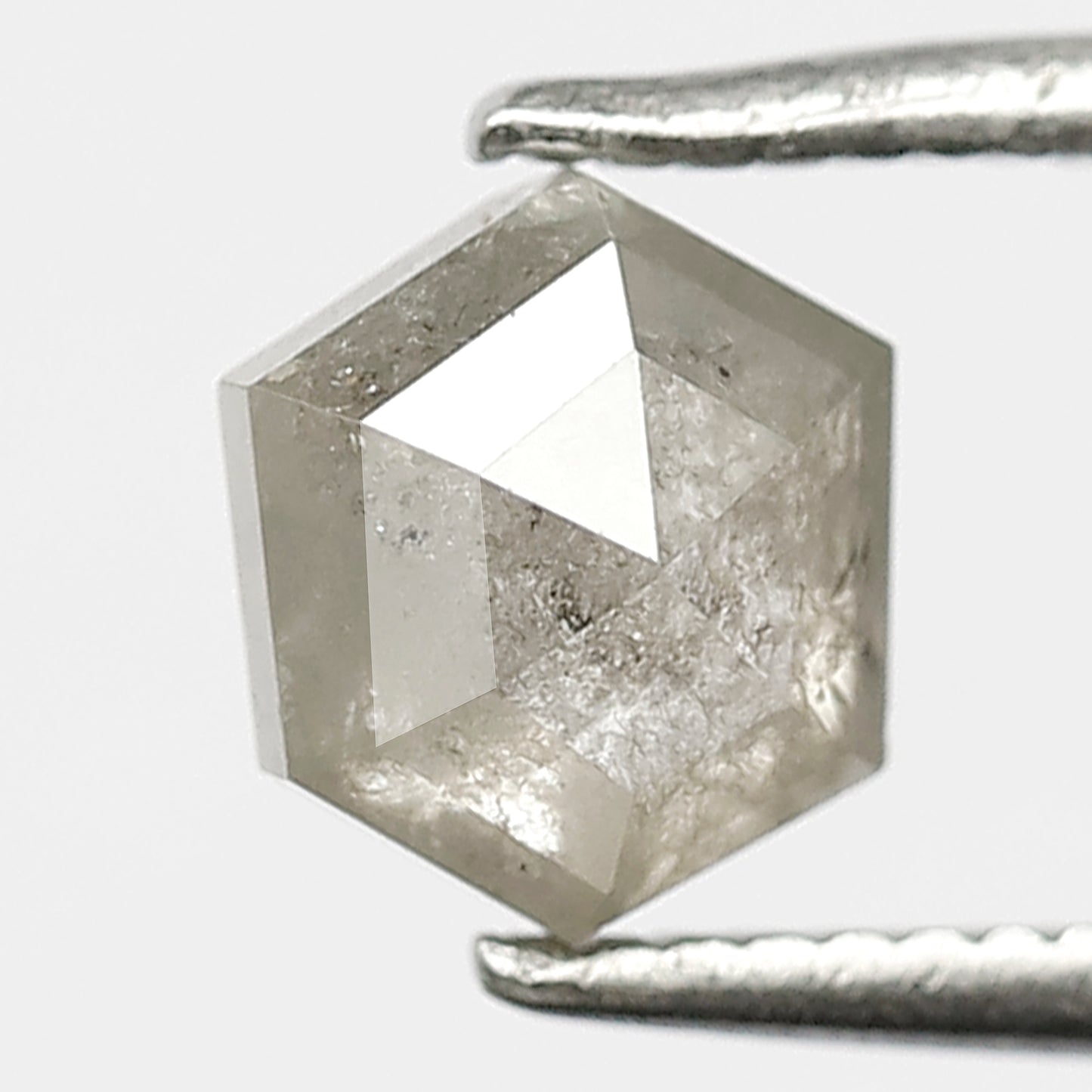 1.04 CT 6 MM Hexagon Beautiful Faceted Brilliant Cut Salt And Pepper Loose Natural Diamond For all Kind of Pendants