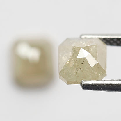 2.03 Ct Emerald Cut Diamond Pair | Natural Greenish Yellow Rustic Conflict Free Loose Diamonds