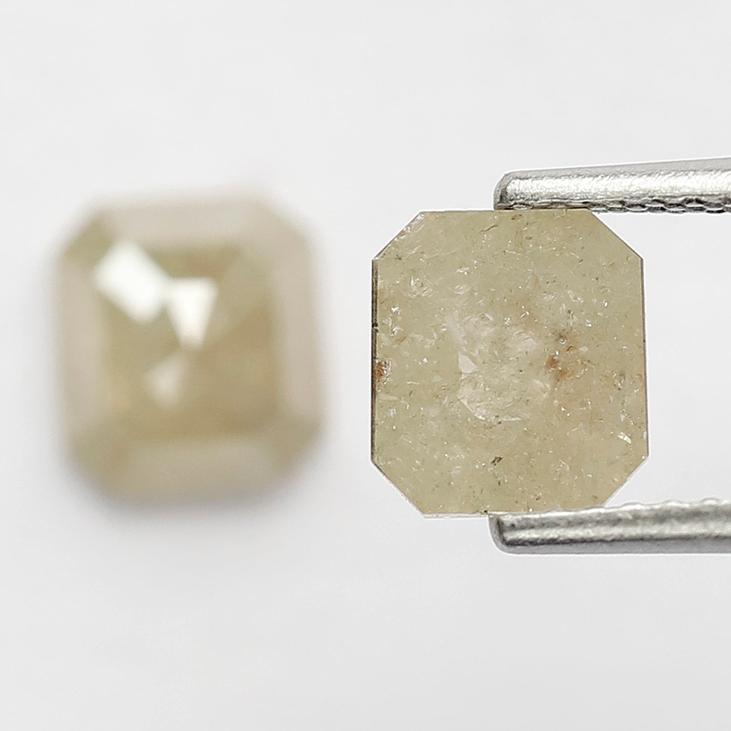 2.03 Ct Emerald Cut Diamond Pair | Natural Greenish Yellow Rustic Conflict Free Loose Diamonds
