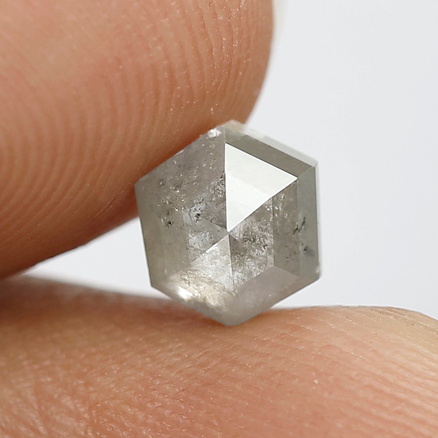 1.04 CT 6 MM Hexagon Beautiful Faceted Brilliant Cut Salt And Pepper Loose Natural Diamond For all Kind of Pendants