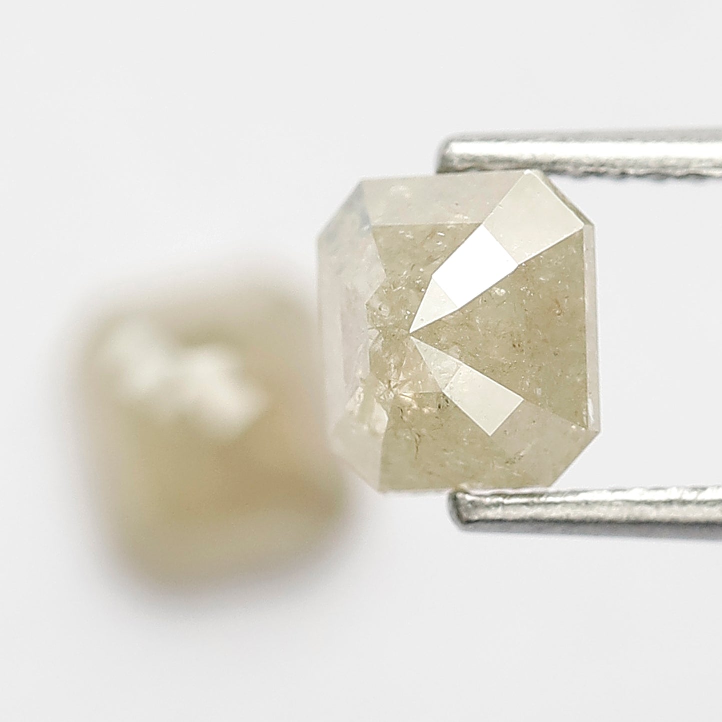 2.03 Ct Emerald Cut Diamond Pair | Natural Greenish Yellow Rustic Conflict Free Loose Diamonds