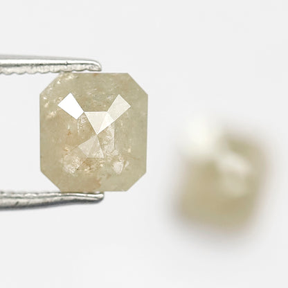 2.03 Ct Emerald Cut Diamond Pair | Natural Greenish Yellow Rustic Conflict Free Loose Diamonds