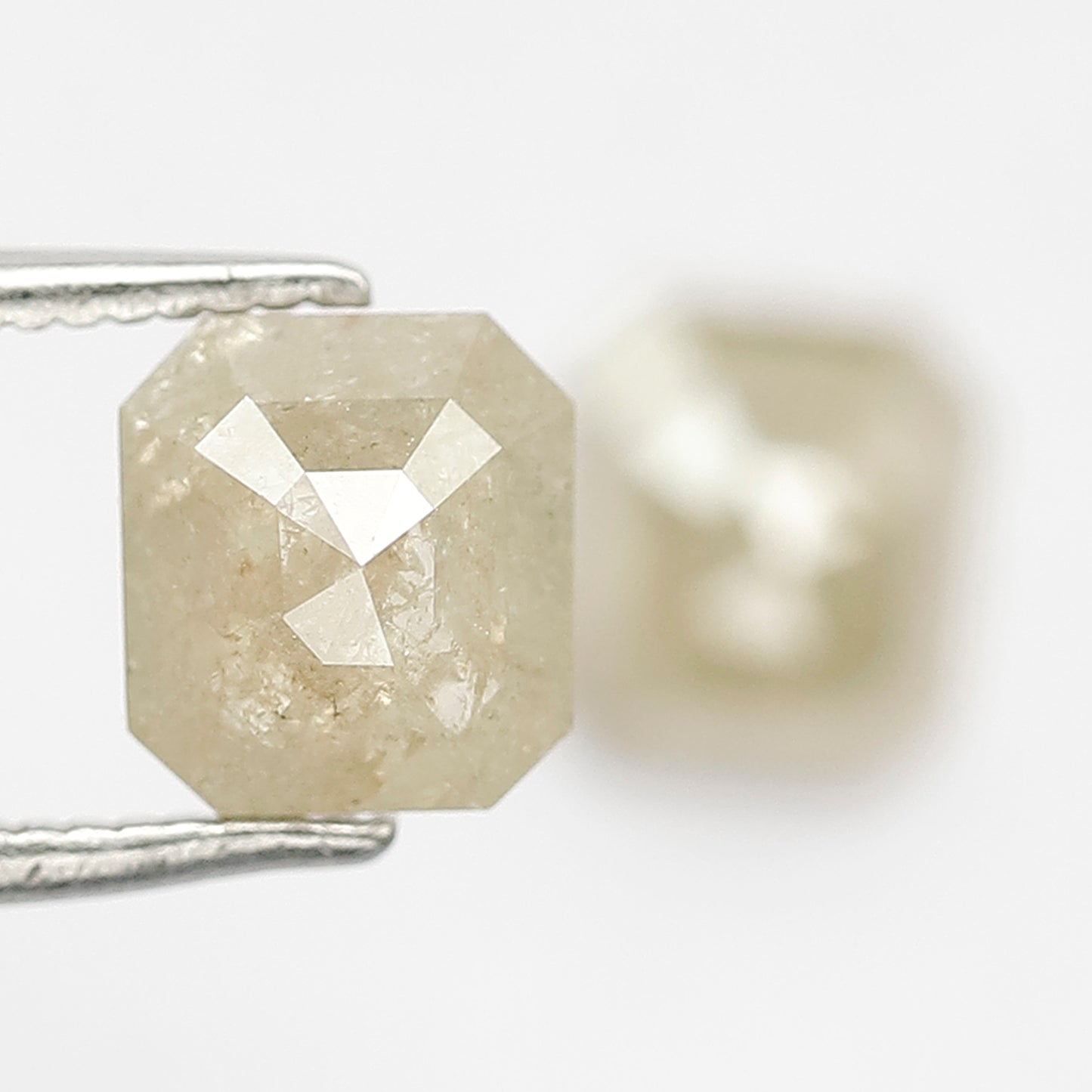 2.03 Ct Emerald Cut Diamond Pair | Natural Greenish Yellow Rustic Conflict Free Loose Diamonds
