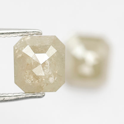 2.03 Ct Emerald Cut Diamond Pair | Natural Greenish Yellow Rustic Conflict Free Loose Diamonds