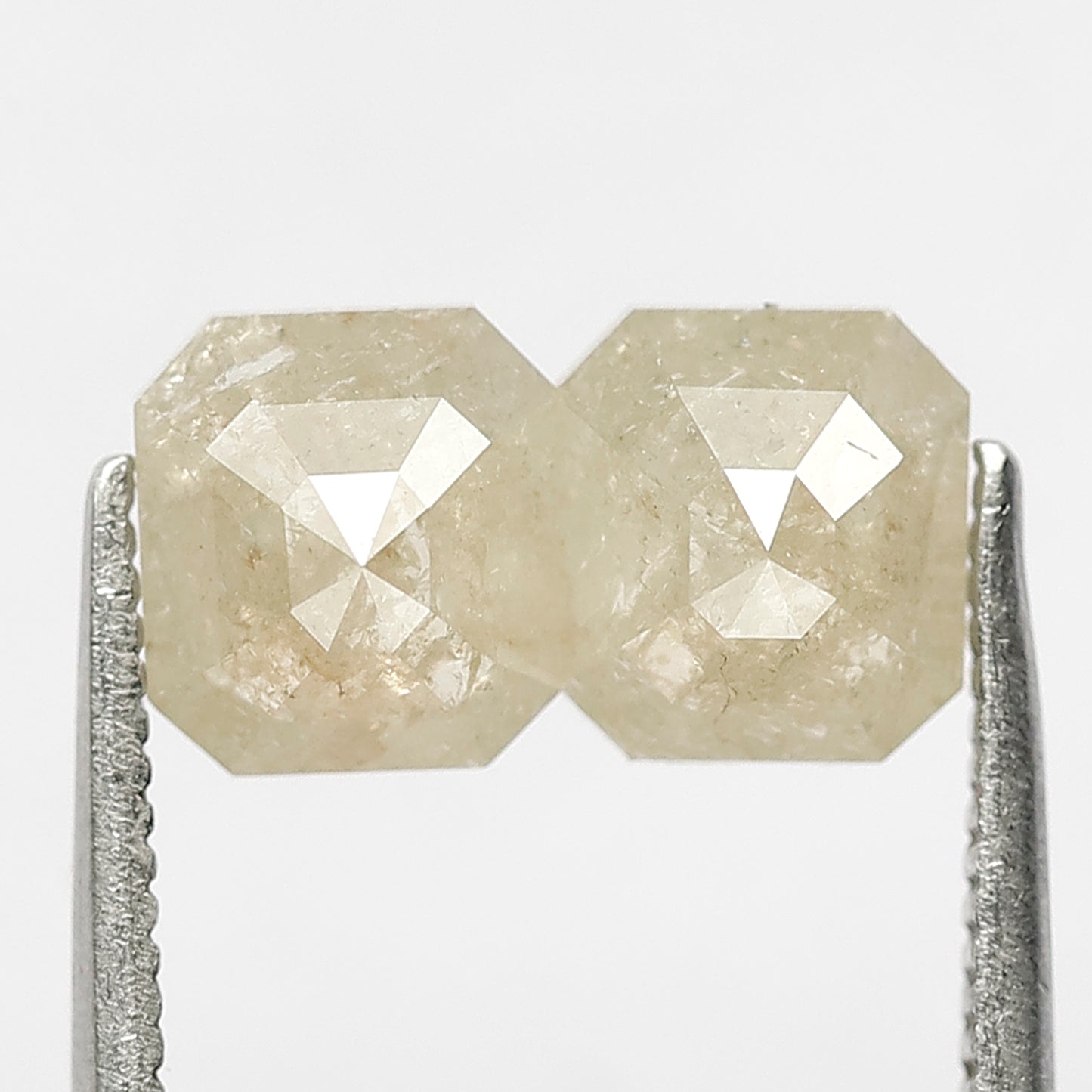 2.03 Ct Emerald Cut Diamond Pair | Natural Greenish Yellow Rustic Conflict Free Loose Diamonds