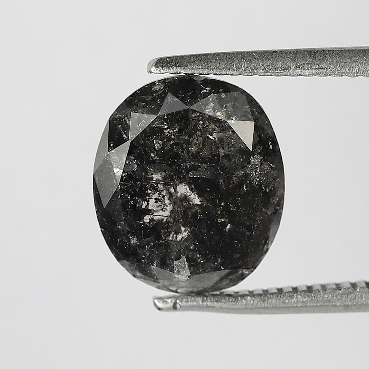 3.31 CT Oval Shape Salt and Pepper Diamond 9.60 MM Black Grey Color Loose Natural Diamond For Wedding Ring