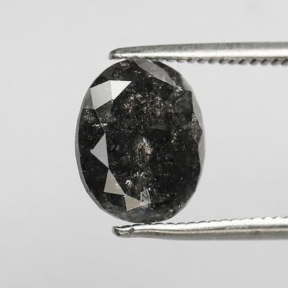 3.31 CT Oval Shape Salt and Pepper Diamond 9.60 MM Black Grey Color Loose Natural Diamond For Wedding Ring