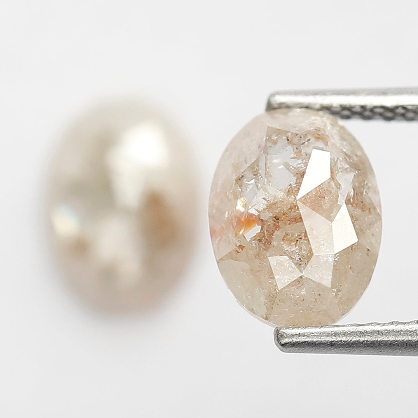 2.58 CT Oval Shape Rustic Diamond Pair, 8.60 MM Natural Orange Red Conflict Free Loose Diamonds