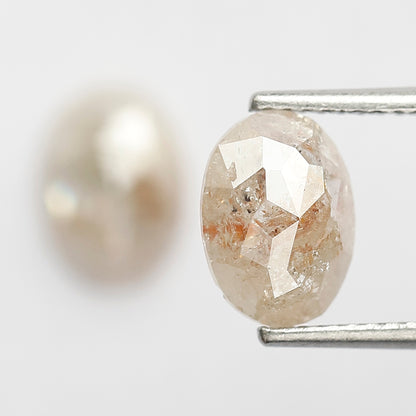 2.58 CT Oval Shape Rustic Diamond Pair, 8.60 MM Natural Orange Red Conflict Free Loose Diamonds