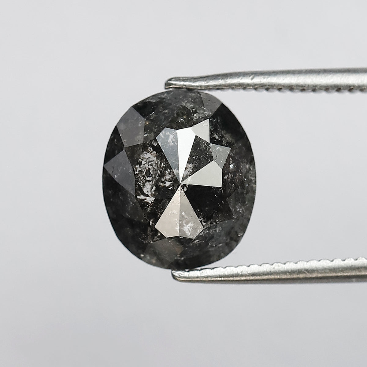 3.31 CT Oval Shape Salt and Pepper Diamond 9.60 MM Black Grey Color Loose Natural Diamond For Wedding Ring