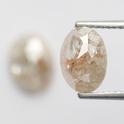 2.58 CT Oval Shape Rustic Diamond Pair, 8.60 MM Natural Orange Red Conflict Free Loose Diamonds