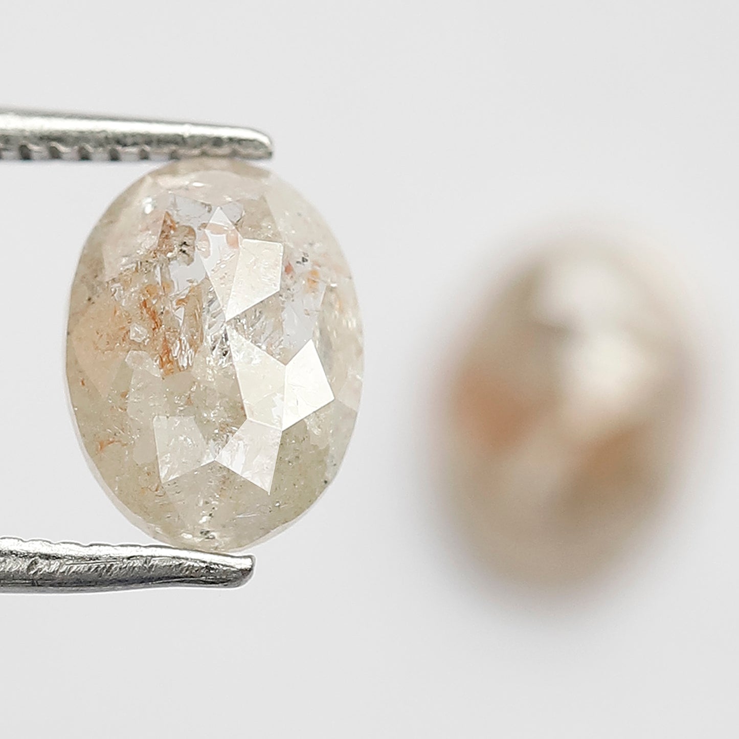 2.58 CT Oval Shape Rustic Diamond Pair, 8.60 MM Natural Orange Red Conflict Free Loose Diamonds