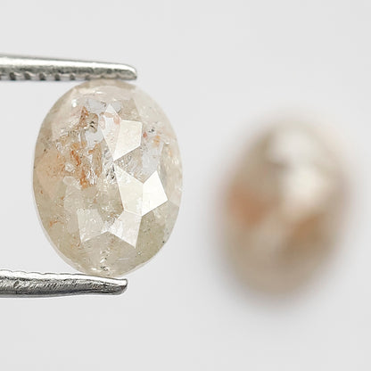 2.58 CT Oval Shape Rustic Diamond Pair, 8.60 MM Natural Orange Red Conflict Free Loose Diamonds