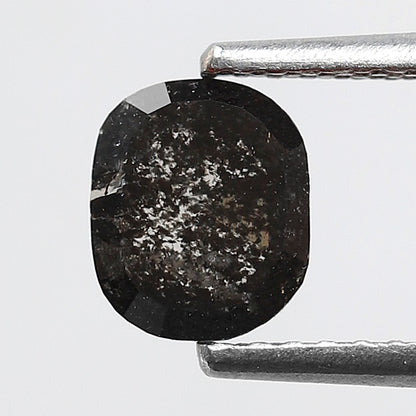 0.95 CT Oval Salt and Pepper Diamond, Natural Blackish Gray Loose Conflict Free Diamond For Anniversary Ring