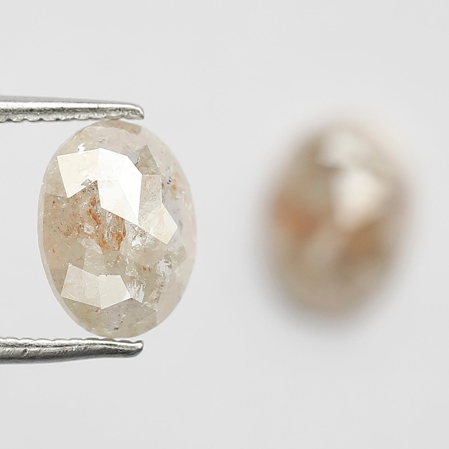 2.58 CT Oval Shape Rustic Diamond Pair, 8.60 MM Natural Orange Red Conflict Free Loose Diamonds