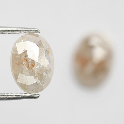 2.58 CT Oval Shape Rustic Diamond Pair, 8.60 MM Natural Orange Red Conflict Free Loose Diamonds