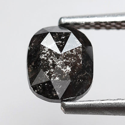 0.95 CT Oval Salt and Pepper Diamond, Natural Blackish Gray Loose Conflict Free Diamond For Anniversary Ring