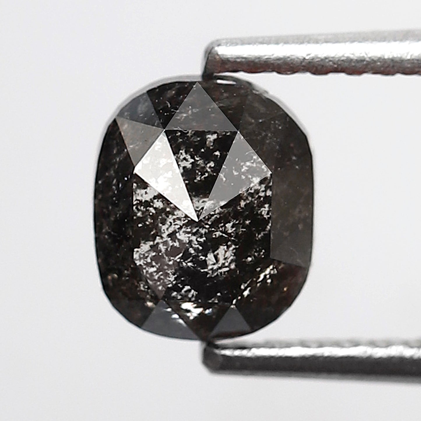 0.95 CT Oval Salt and Pepper Diamond, Natural Blackish Gray Loose Conflict Free Diamond For Anniversary Ring