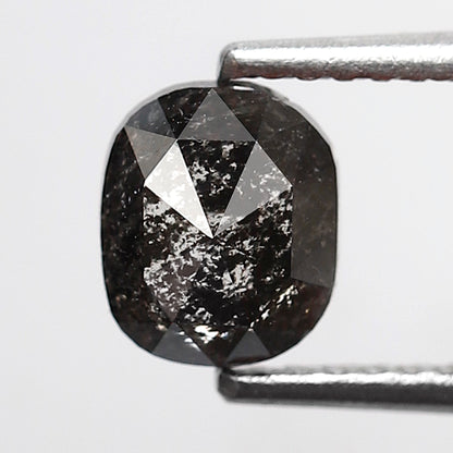0.95 CT Oval Salt and Pepper Diamond, Natural Blackish Gray Loose Conflict Free Diamond For Anniversary Ring