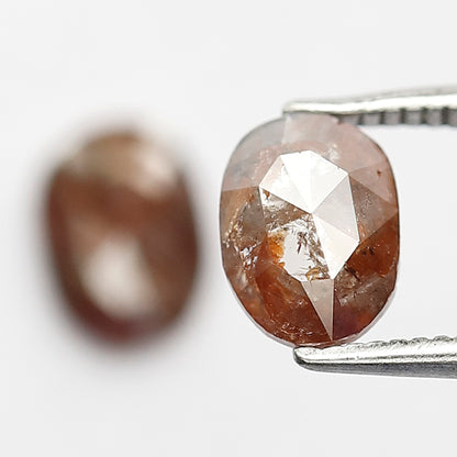 1.63 Ct Pair Oval Shape Reddish Rustic Diamonds | Natural Loose Earth Mined Stones