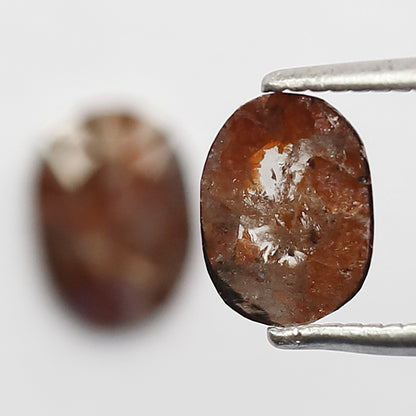 1.63 Ct Pair Oval Shape Reddish Rustic Diamonds | Natural Loose Earth Mined Stones