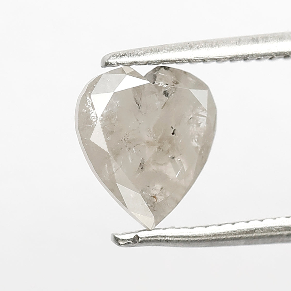 1.11 CT Heart Shape Salt and Pepper Diamond 7.60 MM misty Grey Color Loose Natural Diamond For Wedding Ring