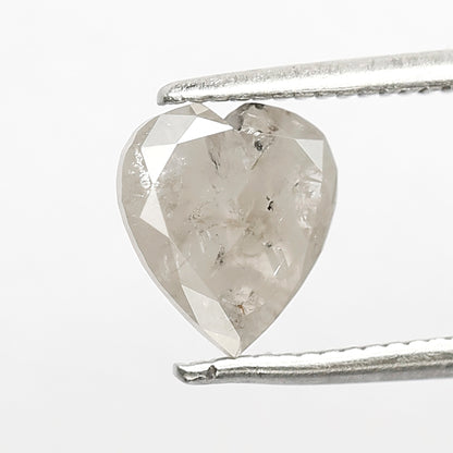 1.11 CT Heart Shape Salt and Pepper Diamond 7.60 MM misty Grey Color Loose Natural Diamond For Wedding Ring