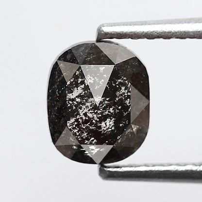 0.95 CT Oval Salt and Pepper Diamond, Natural Blackish Gray Loose Conflict Free Diamond For Anniversary Ring