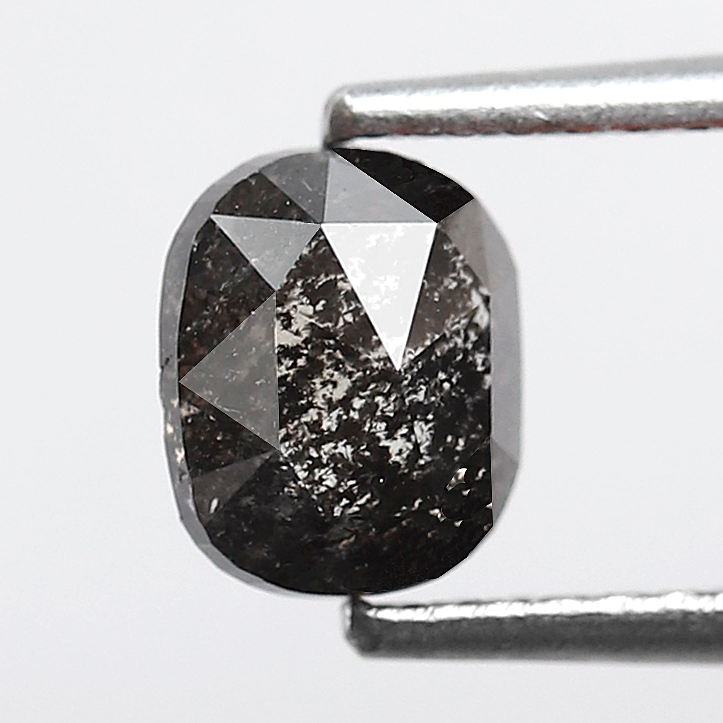 0.95 CT Oval Salt and Pepper Diamond, Natural Blackish Gray Loose Conflict Free Diamond For Anniversary Ring