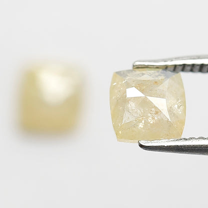 1.04 CT Pair Of Cushion cut Rustic Diamonds, Natural Yellowish Loose Diamonds For Wedding Jewelry
