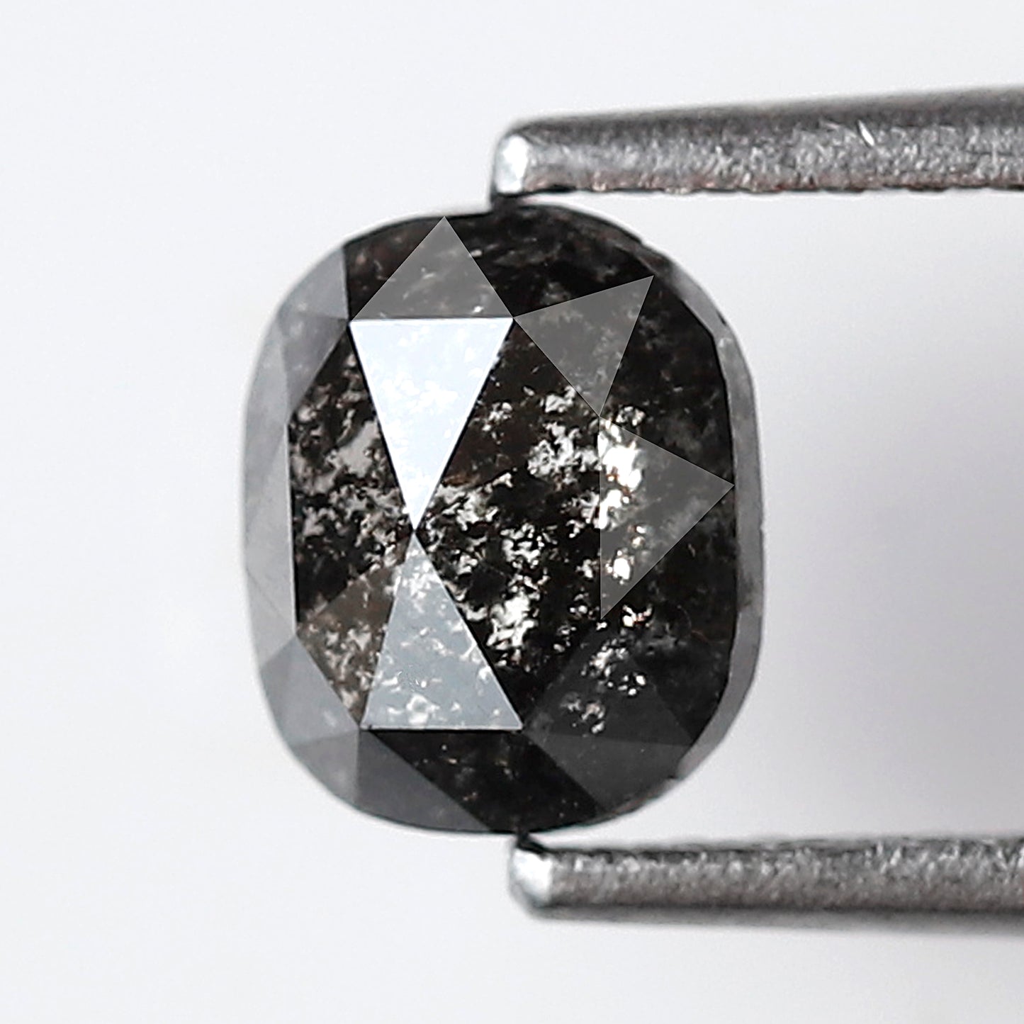 0.95 CT Oval Salt and Pepper Diamond, Natural Blackish Gray Loose Conflict Free Diamond For Anniversary Ring
