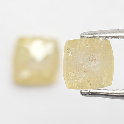 1.04 CT Pair Of Cushion cut Rustic Diamonds, Natural Yellowish Loose Diamonds For Wedding Jewelry