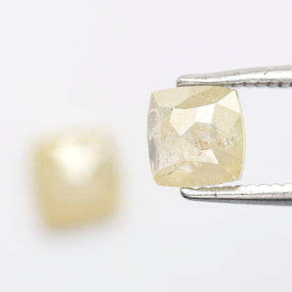 1.04 CT Pair Of Cushion cut Rustic Diamonds, Natural Yellowish Loose Diamonds For Wedding Jewelry