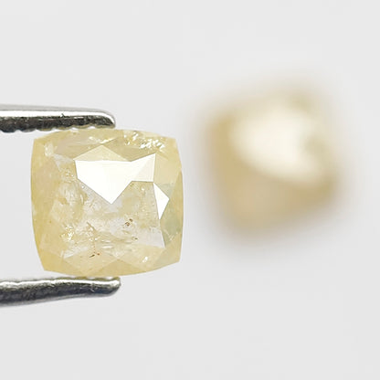 1.04 CT Pair Of Cushion cut Rustic Diamonds, Natural Yellowish Loose Diamonds For Wedding Jewelry