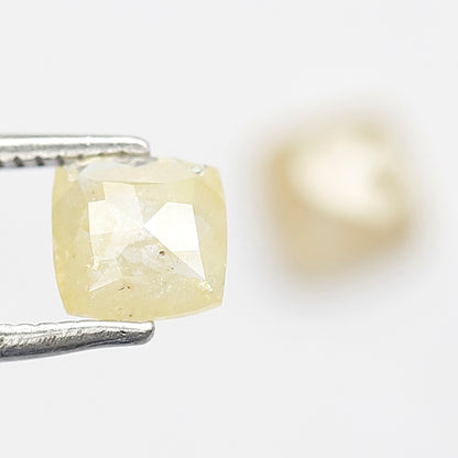 1.04 CT Pair Of Cushion cut Rustic Diamonds, Natural Yellowish Loose Diamonds For Wedding Jewelry