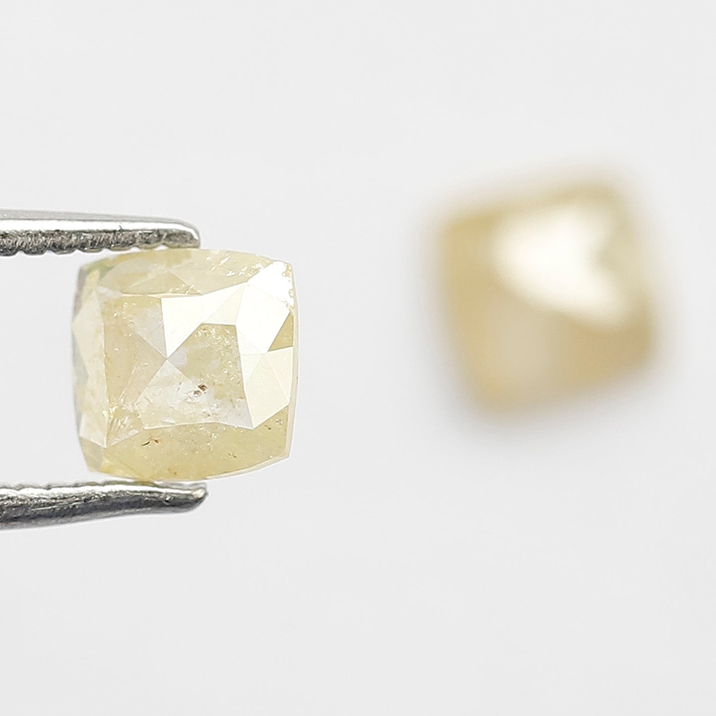 1.04 CT Pair Of Cushion cut Rustic Diamonds, Natural Yellowish Loose Diamonds For Wedding Jewelry