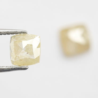 1.04 CT Pair Of Cushion cut Rustic Diamonds, Natural Yellowish Loose Diamonds For Wedding Jewelry