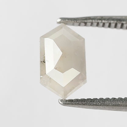 0.98 CT Elongated hexagon Shape Salt and Pepper Diamond Misty White Color Loose Natural Diamond For Wedding Ring