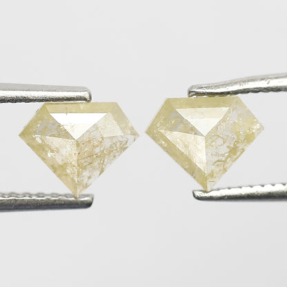 0.85 Ct Pentagon Diamond Pair | Natural Yellowish Rustic Conflict Free Loose Diamonds